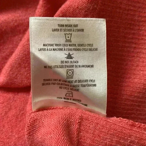 Denver Hayes soft, cotton/nylon  button down sweater, 3/4 sleeves, coral - Picture 6 of 6